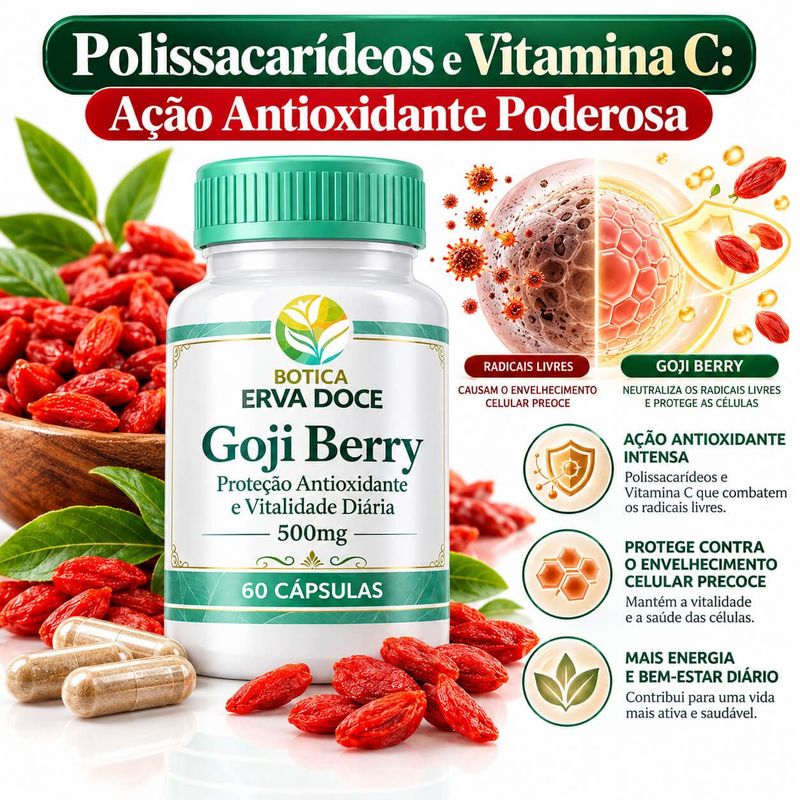 Goji Berry 500mg – Proteção Antioxidante  60 Doses