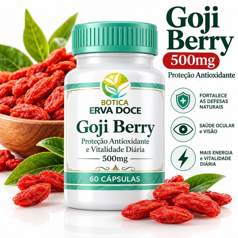 Goji Berry 500mg Proteção Antioxidante 30 Capsulas