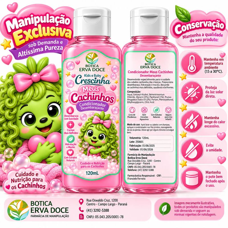 Condicionador Infantil Meus Cachinhos Crescinha 120ml