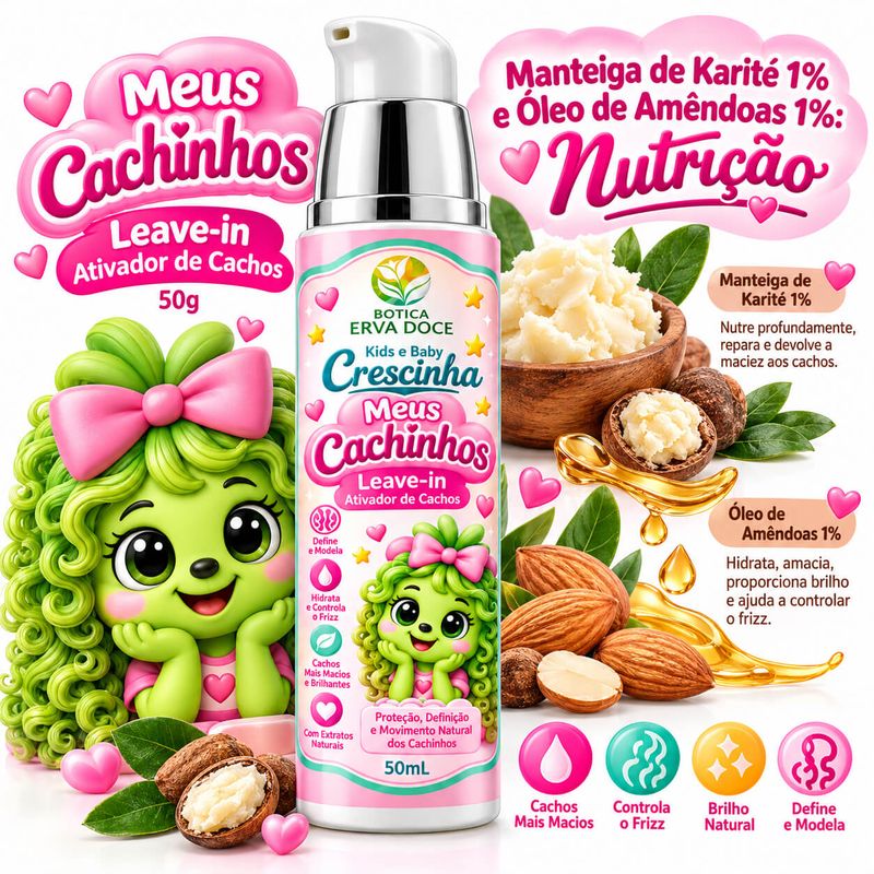 Leave-in Ativador de Cachos Crescinha Meus Cachinhos 50g
