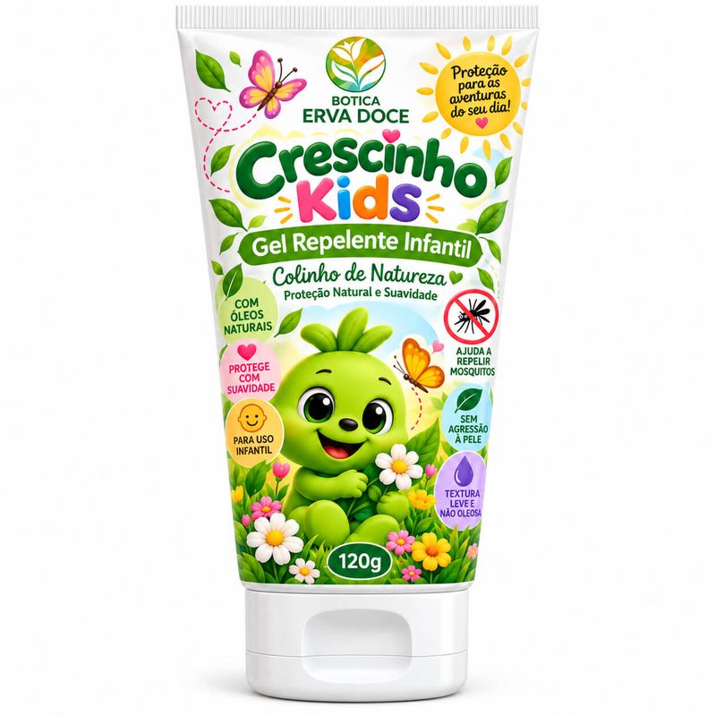 Gel Repelente Infantil Crescinho Kids Colinho de Natureza 120 gr