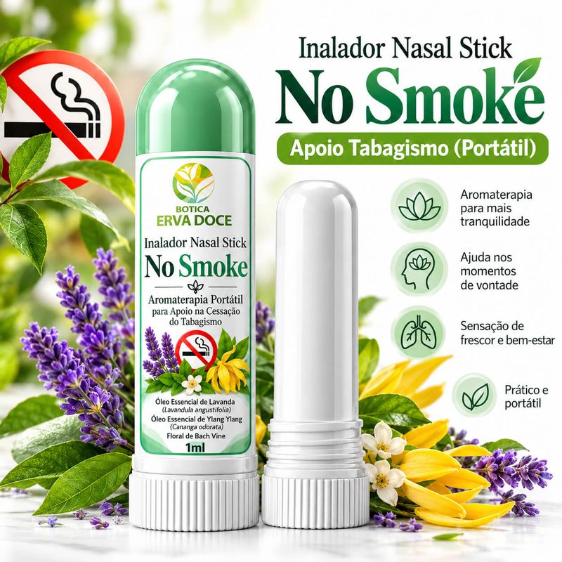 Inalador Nasal Stick No Smoke - Apoio Para Parar de Fumar