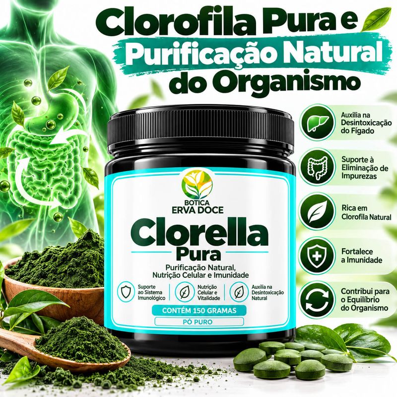 Clorella Pura –  Nutrição Celular e Imunidade 150g 