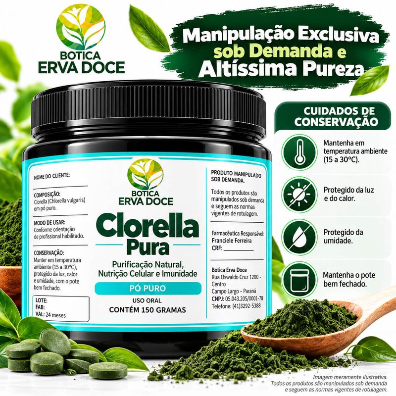 Clorella Pura –  Nutrição Celular e Imunidade 150g 