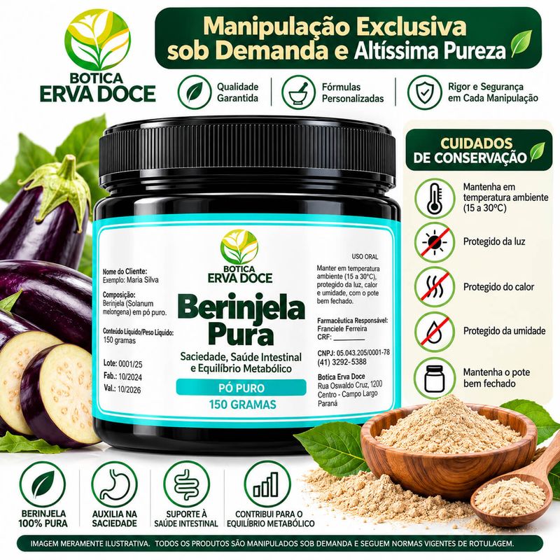 Berinjela Pura -  Saciedade e Metabolismo  150g