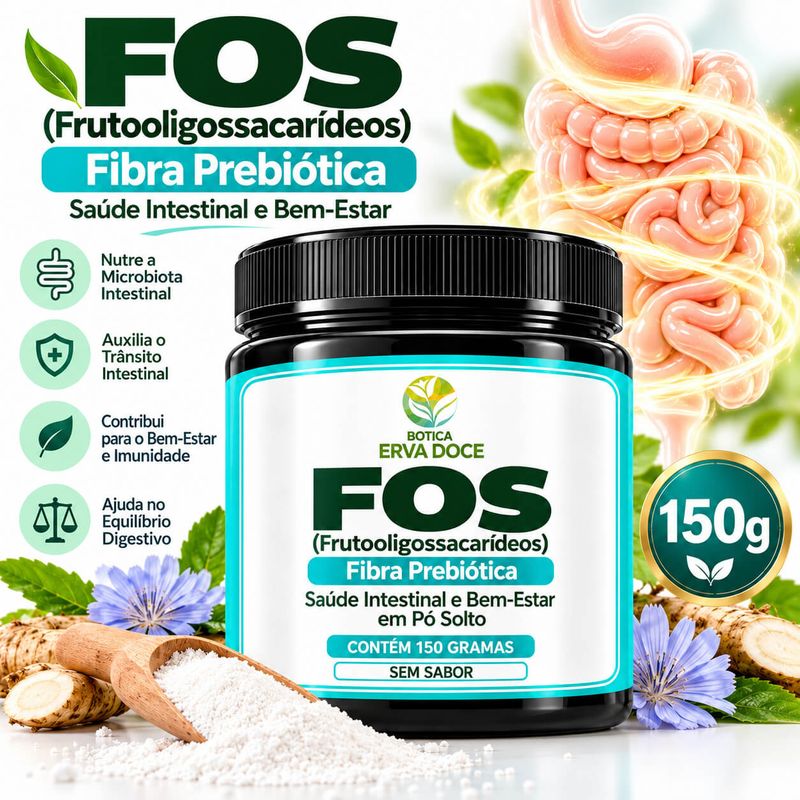 FOS Frutooligossacarídeos em Pó  - Prebiótico 150 gramas