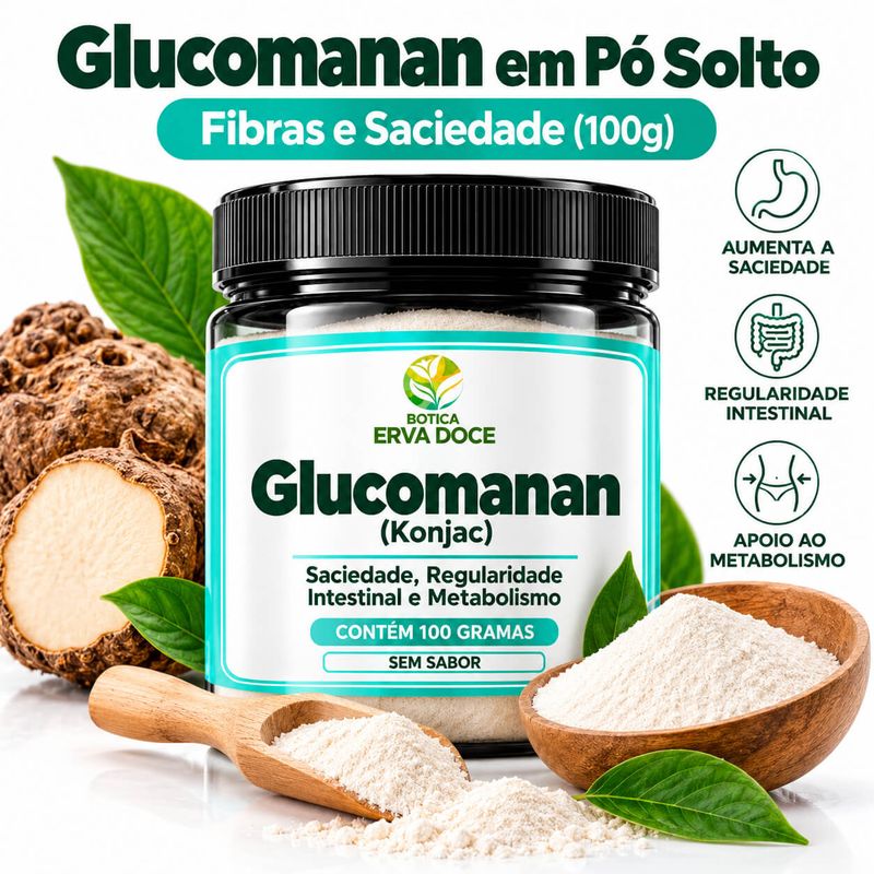 Glucomanan - Saciedade, Fibras e Metabolismo  100g 