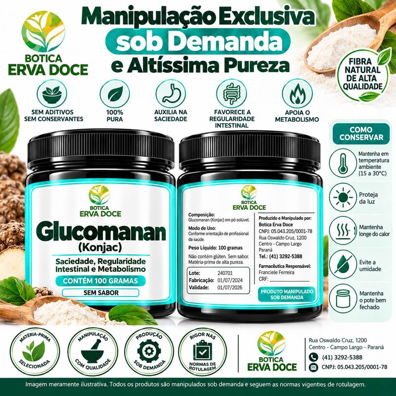 Glucomanan - Saciedade, Fibras e Metabolismo  100g 