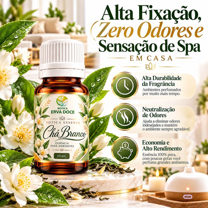 Essencia Pura Chá Branco Home e Spa – Aromatizante  10ml
