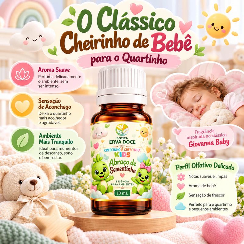 Essência Infantil Abraço de Sementinha Crescinho Kids 10ml