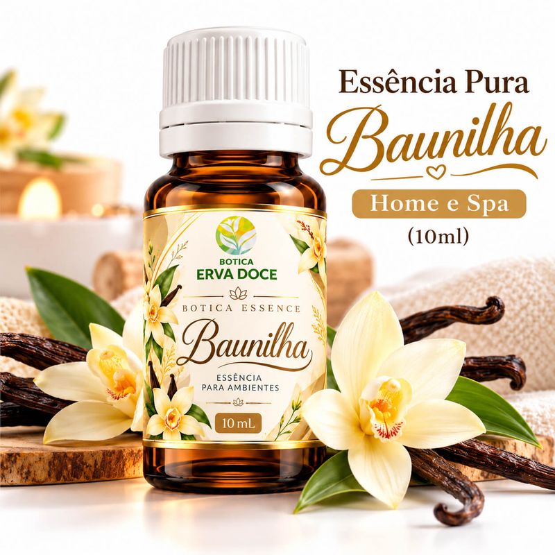 Essência Pura Baunilha Home e Spa 10ml - Aromatizante