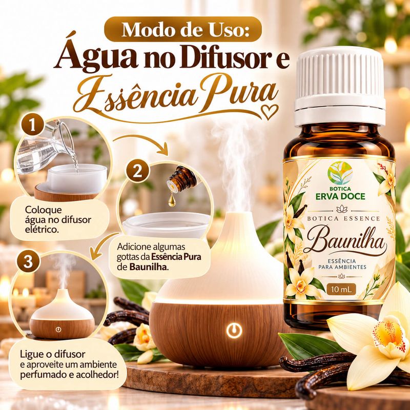 Essência Pura Baunilha Home e Spa 10ml - Aromatizante
