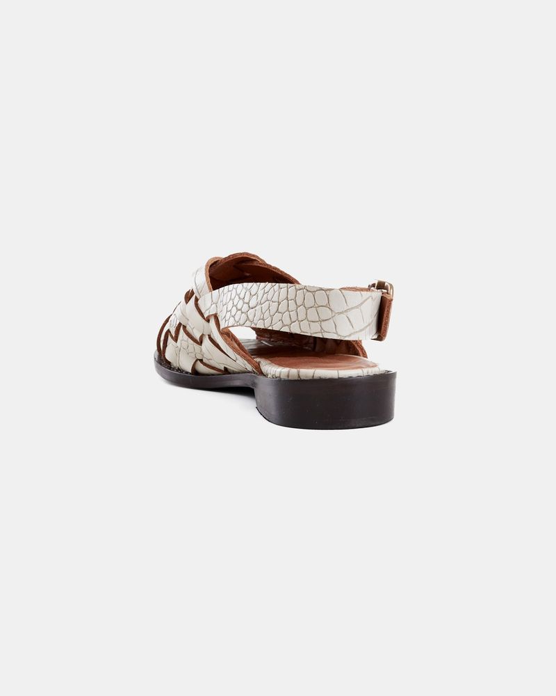 Sandália Rasteira Josefa Croco Off-White