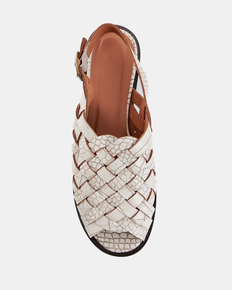 Sandália Rasteira Josefa Croco Off-White