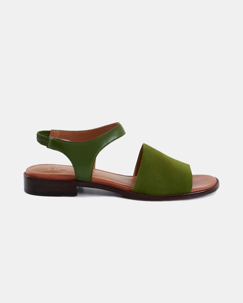 Sandália Rasteira Kaia Verde Musgo