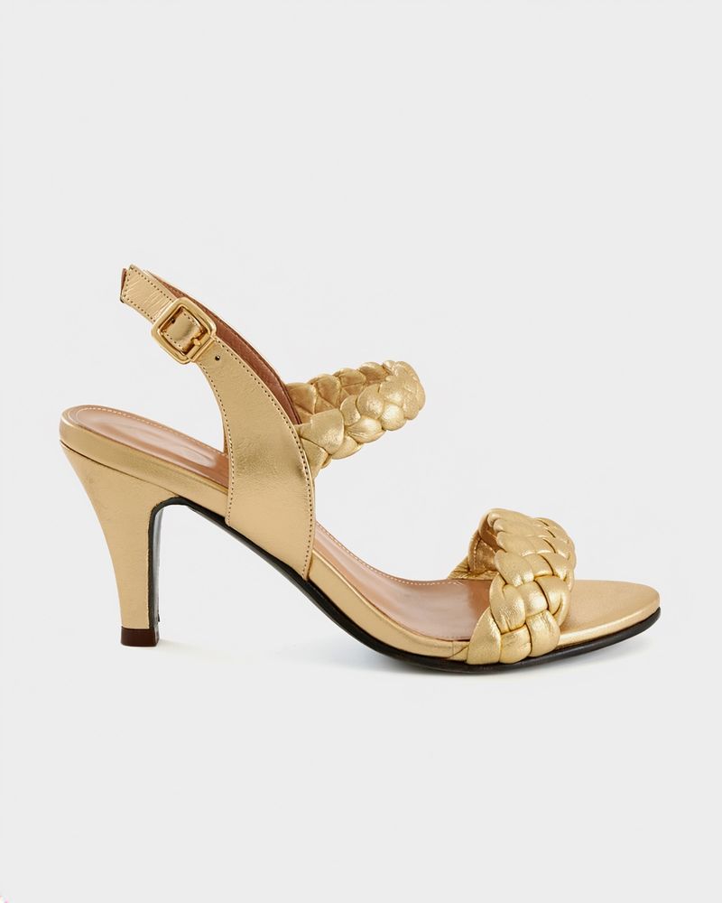 Sandália Salto Alto Chloé Ouro