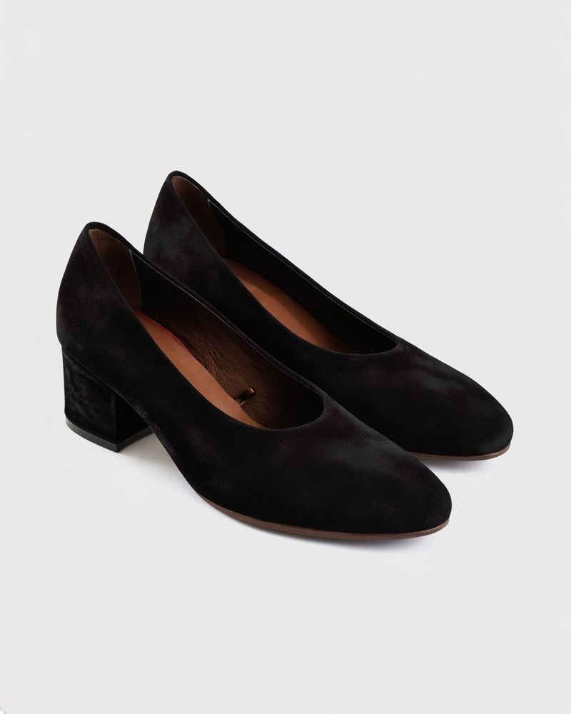 Scarpin Gabrielle Camurça  Preto