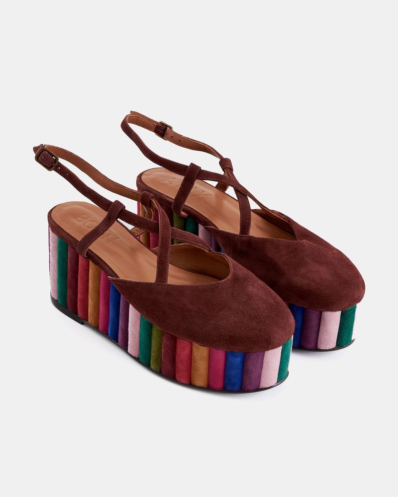 Sandália Salto Plataforma Caetana Multicolor