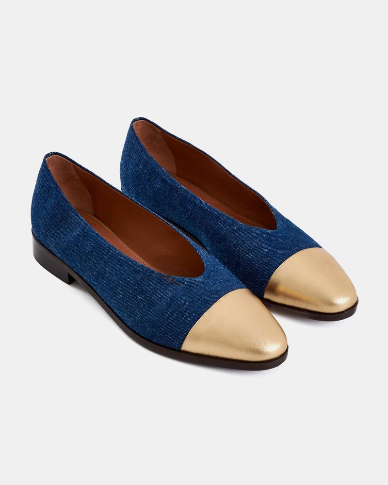 Sapatilha Gabi Jeans e Ouro