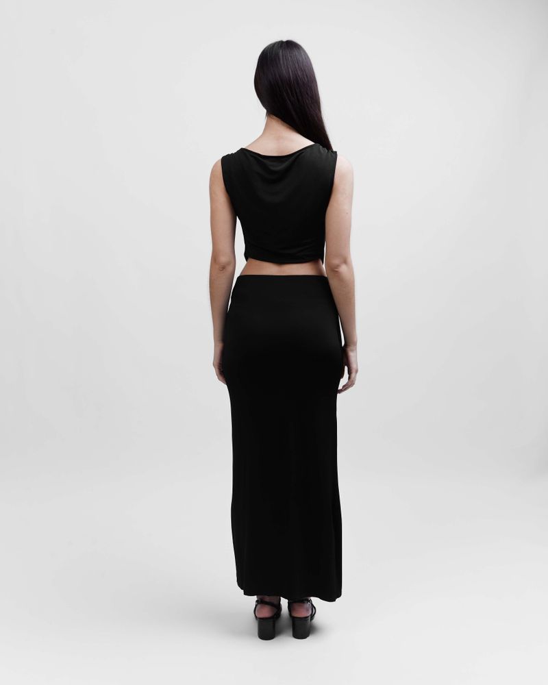 Solace skirt- Preto com metal dourado
