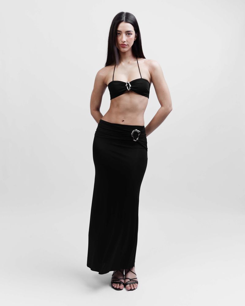 Solace skirt- Preto com metal prata