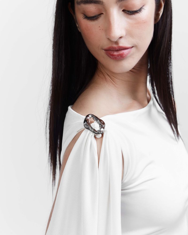 Floe top - Off White com metal prata