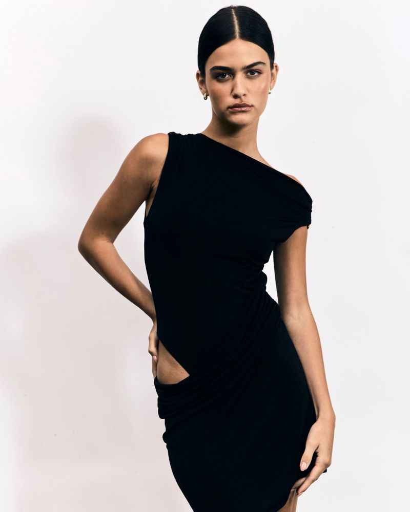 Ivy Dress - Preto com Prata