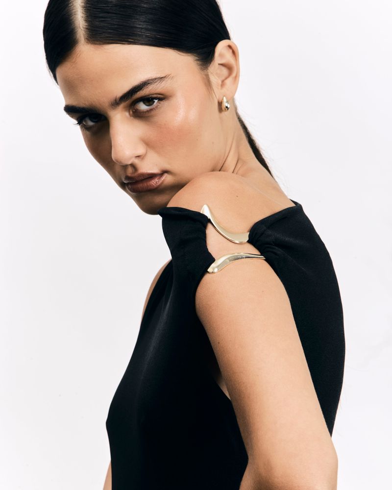Ivy Dress - Preto com Prata