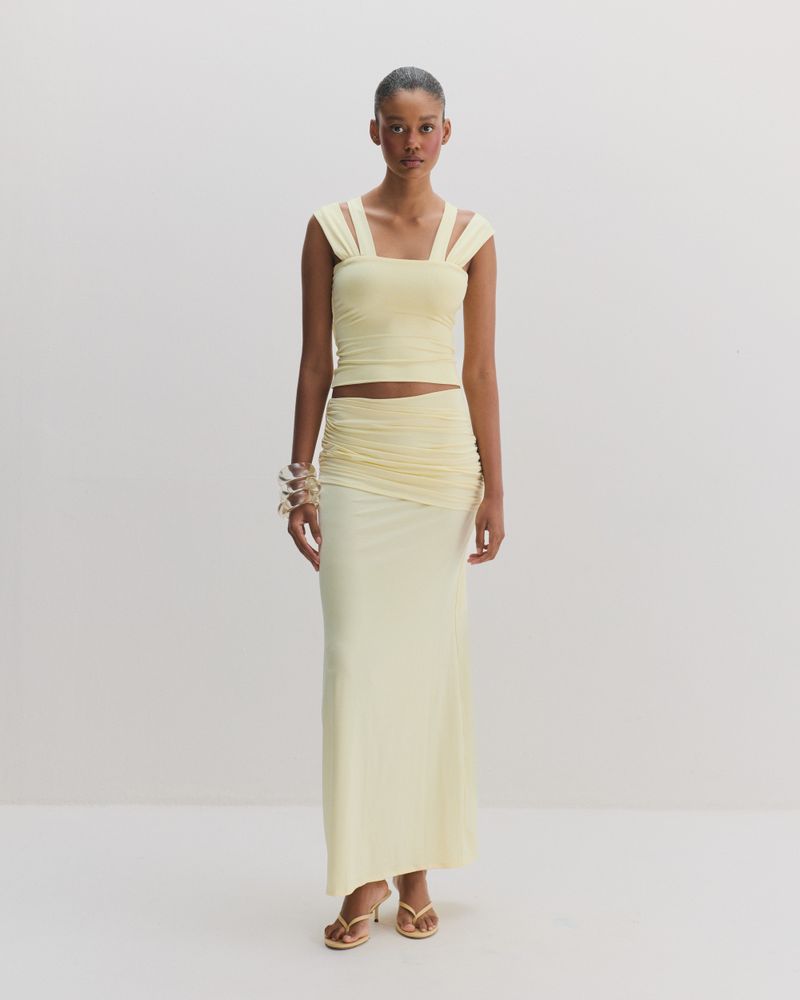 Gardênia Skirt - Amarelo Manteiga 