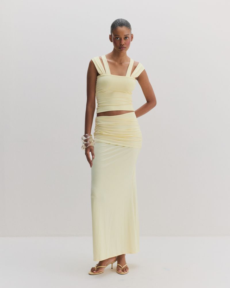 Gardênia Skirt - Amarelo Manteiga 