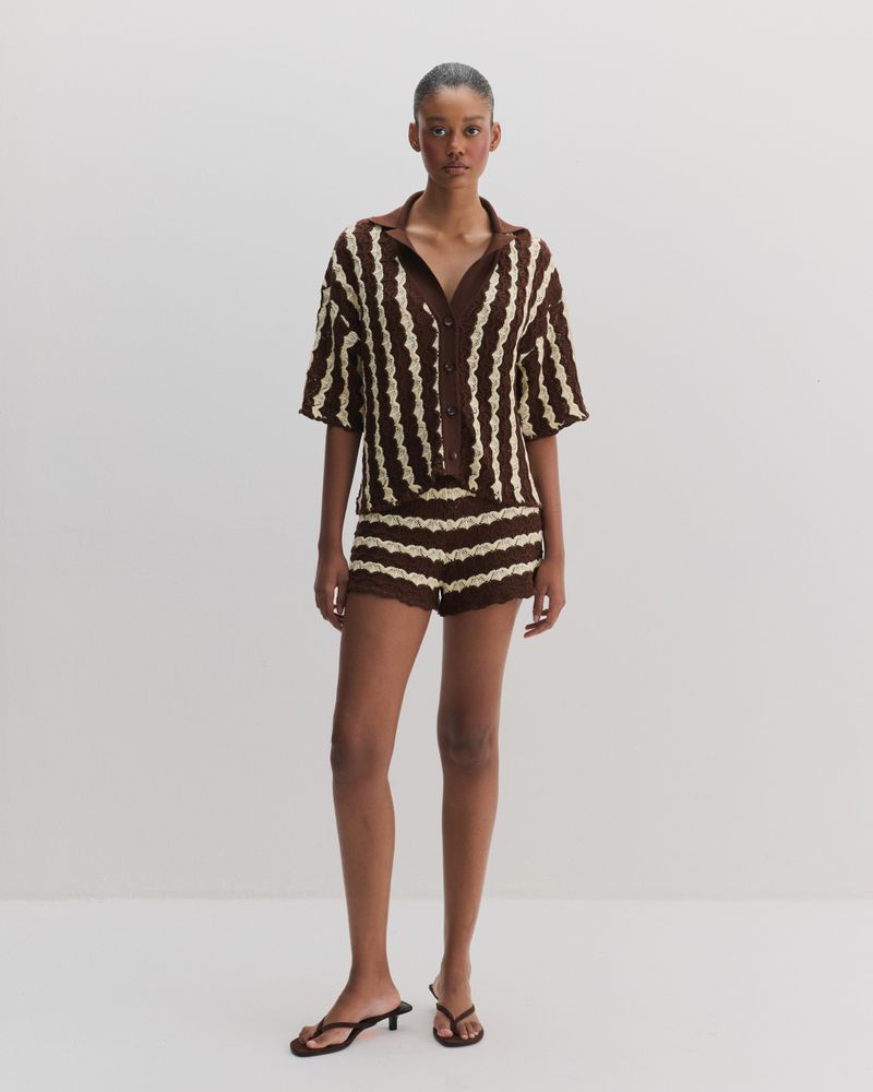 Honey Knit  - Amarelo e Marrom