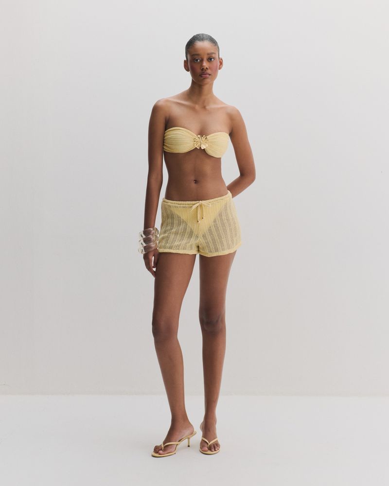 Zinnia micro shorts- Amarelo Manteiga 