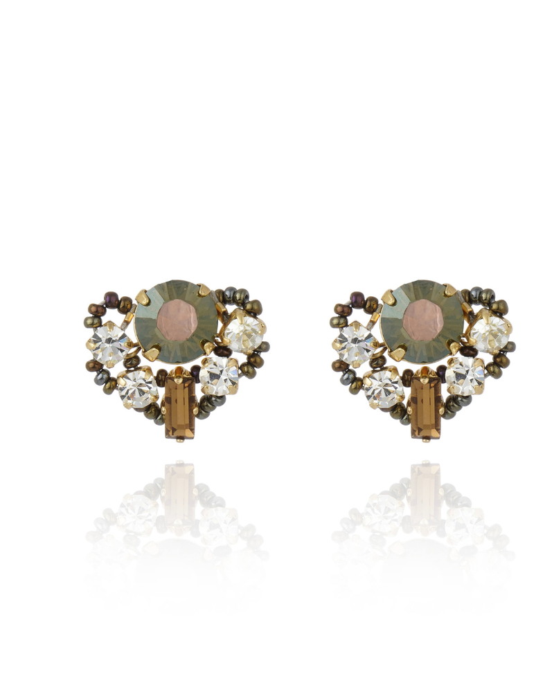 Brinco Pétala Bronze&Cristal