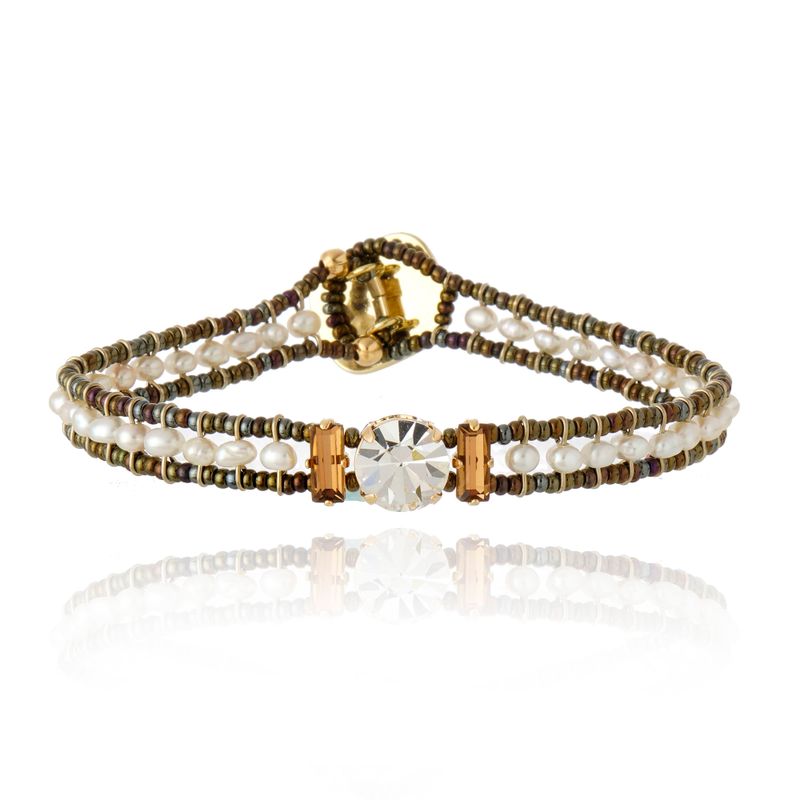 Pulseira Riviera Trio Baguete Smoked&Pérola