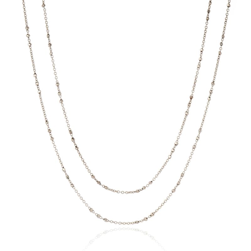 Colar Longo Corrente Platina