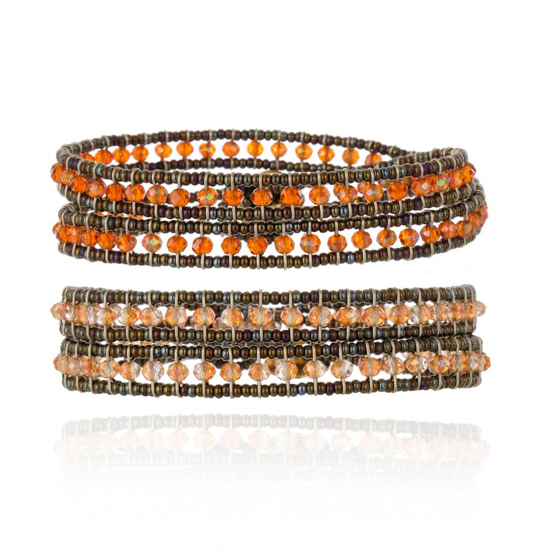 Pulseira 2 Voltas Cristal Coral (R$499,00)/ Pulseira 2 Voltas Cristal Laranja(R$410,00)