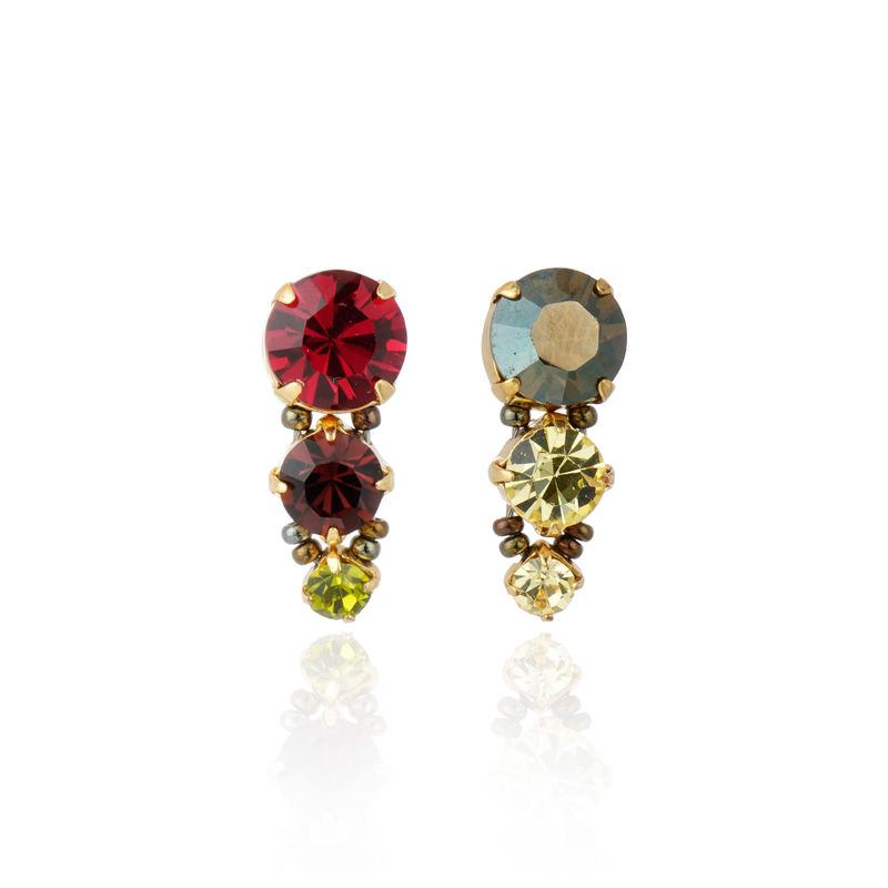 Brinco Trio Ruby&Burgundy&Olivine (R$225)/Brinco Trio Jonquil&Bronze Shade (R$225)
