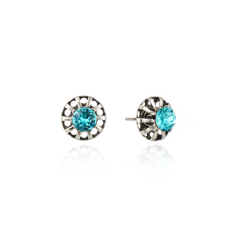 Brinco Solitário Lustre Aquamarine
