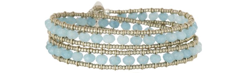 Pulseira 2 Voltas Azul Bebê