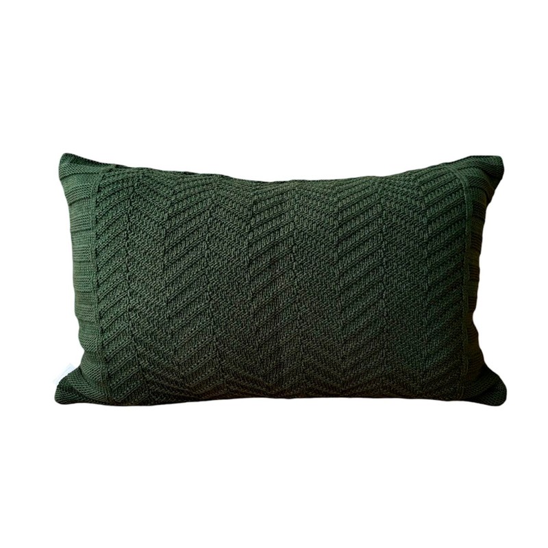 ALMOFADA ZIGZAG - VERDE OLIVA - 60x40