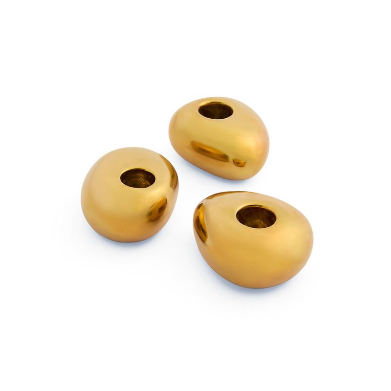 TRIO PORTA-VELAS GOLD