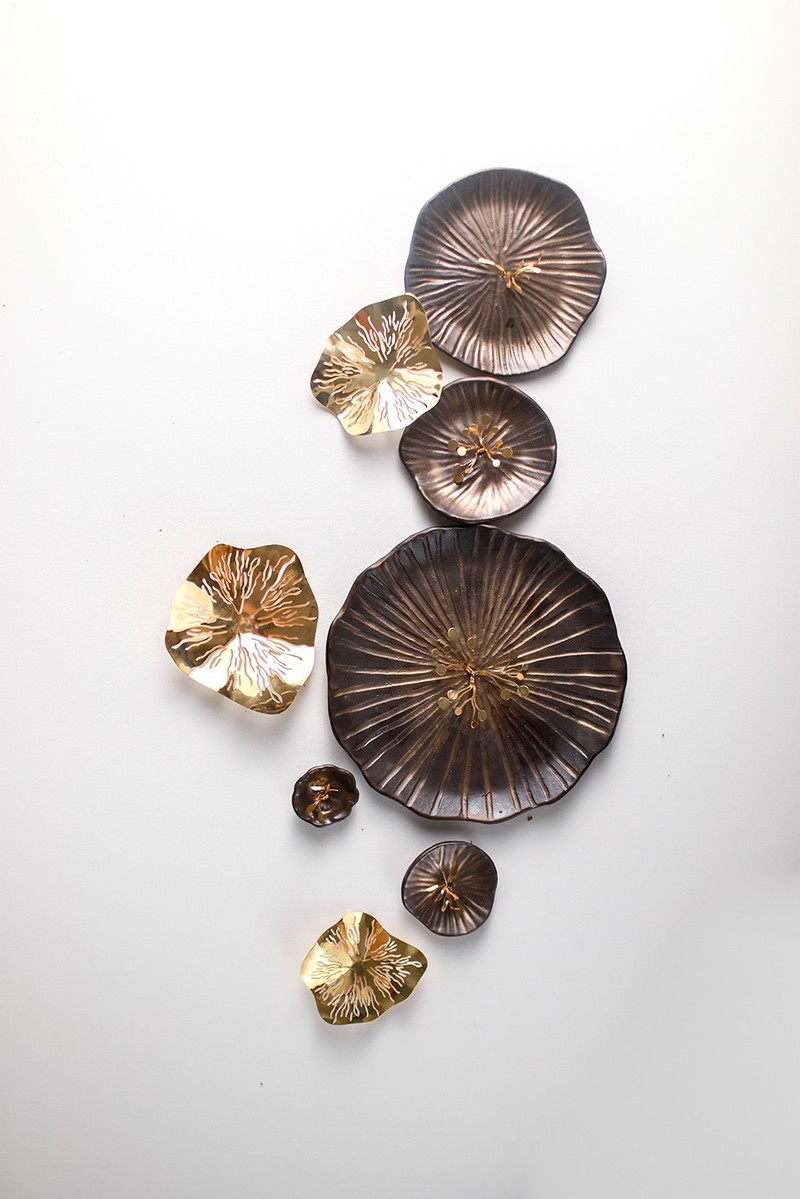 Coleção Biomas Nara Ota + Cerâmica & Cia  - Kit 1 Vitória Régia - Gold