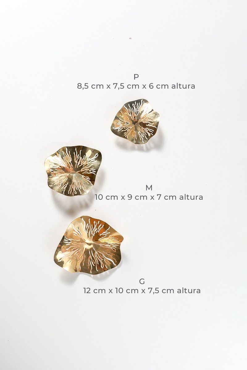 Coleção Biomas Nara Ota + Cerâmica & Cia  - Kit 3 Vitória Régia - Gold