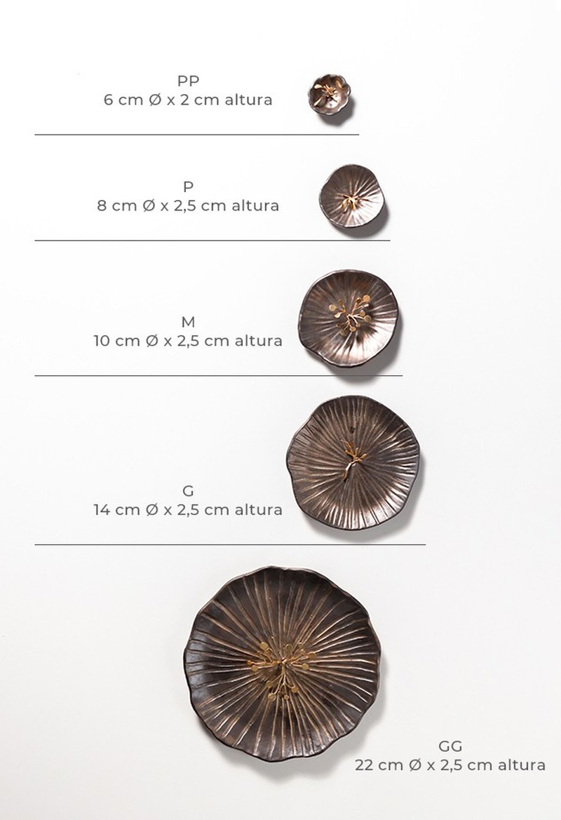 Coleção Biomas Nara Ota + Cerâmica & Cia  - Kit 5 Vitória Régia - Gold