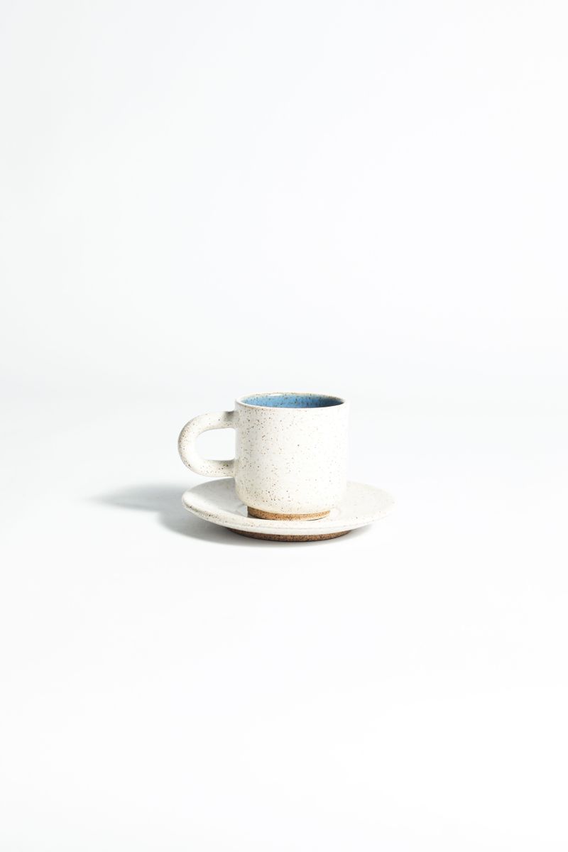 Xícara com Pires Curve - Azul Céu