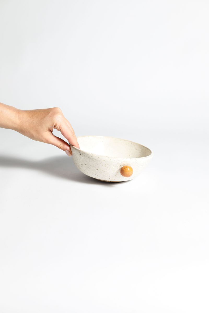 Bowl Dot - Branco com Detalhe colorido