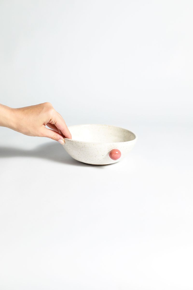 Bowl Dot - Branco com Detalhe colorido