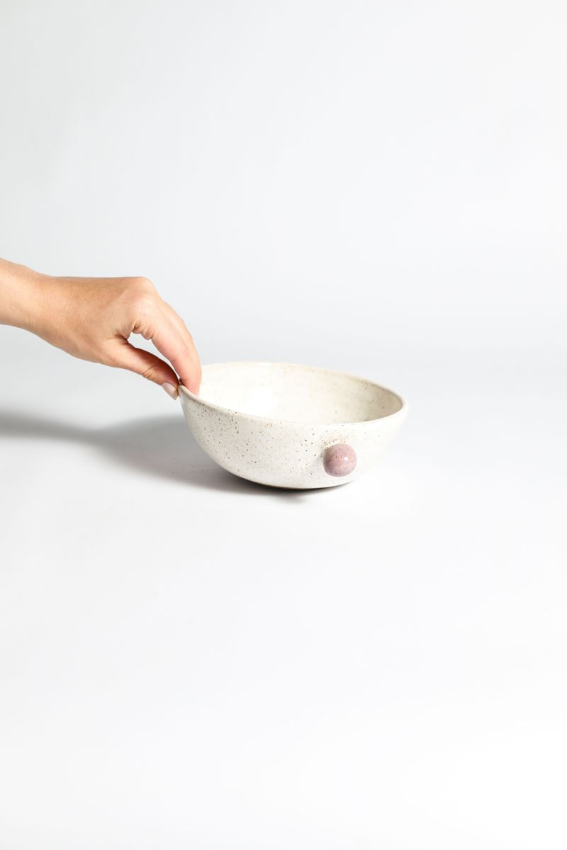 Bowl Dot - Branco com Detalhe colorido