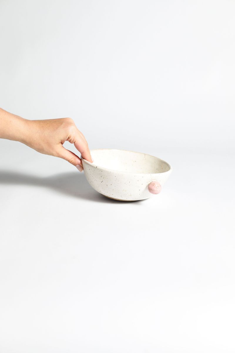 Bowl Dot - Branco com Detalhe colorido