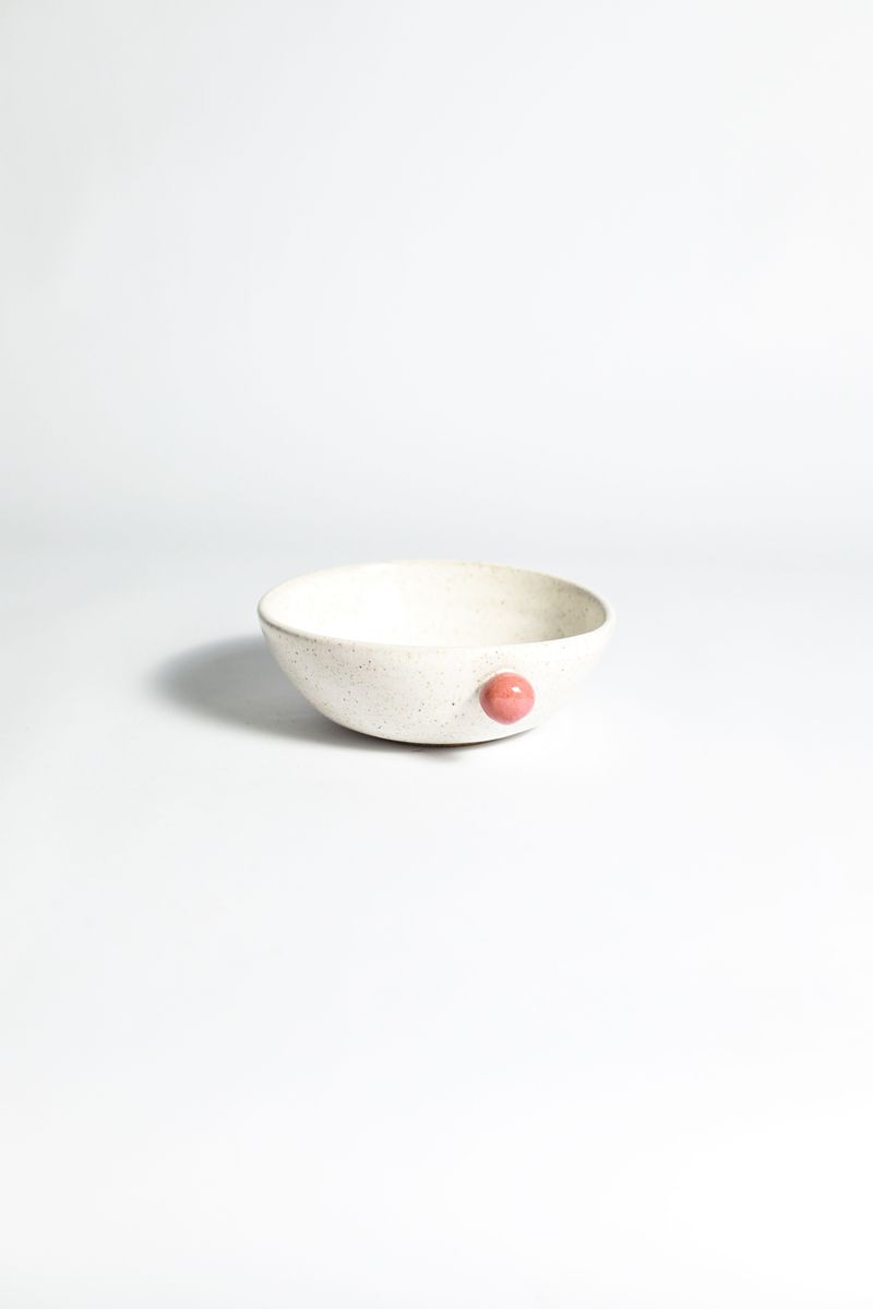 Bowl Dot - Branco com Detalhe colorido